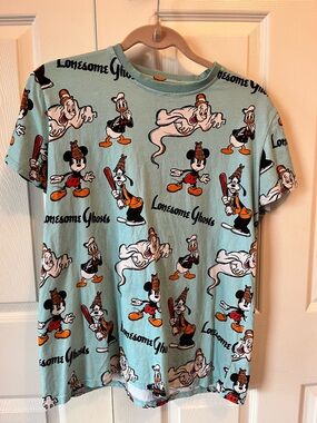 Cakeworthy x Disney 100 Lonesome Ghosts AOP T-Shirt - Blue - Medium Unisex